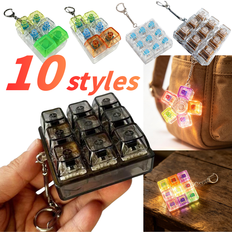 Keyboard Switch Tester - 10 Styles LED Keyboard Fidget Keychain