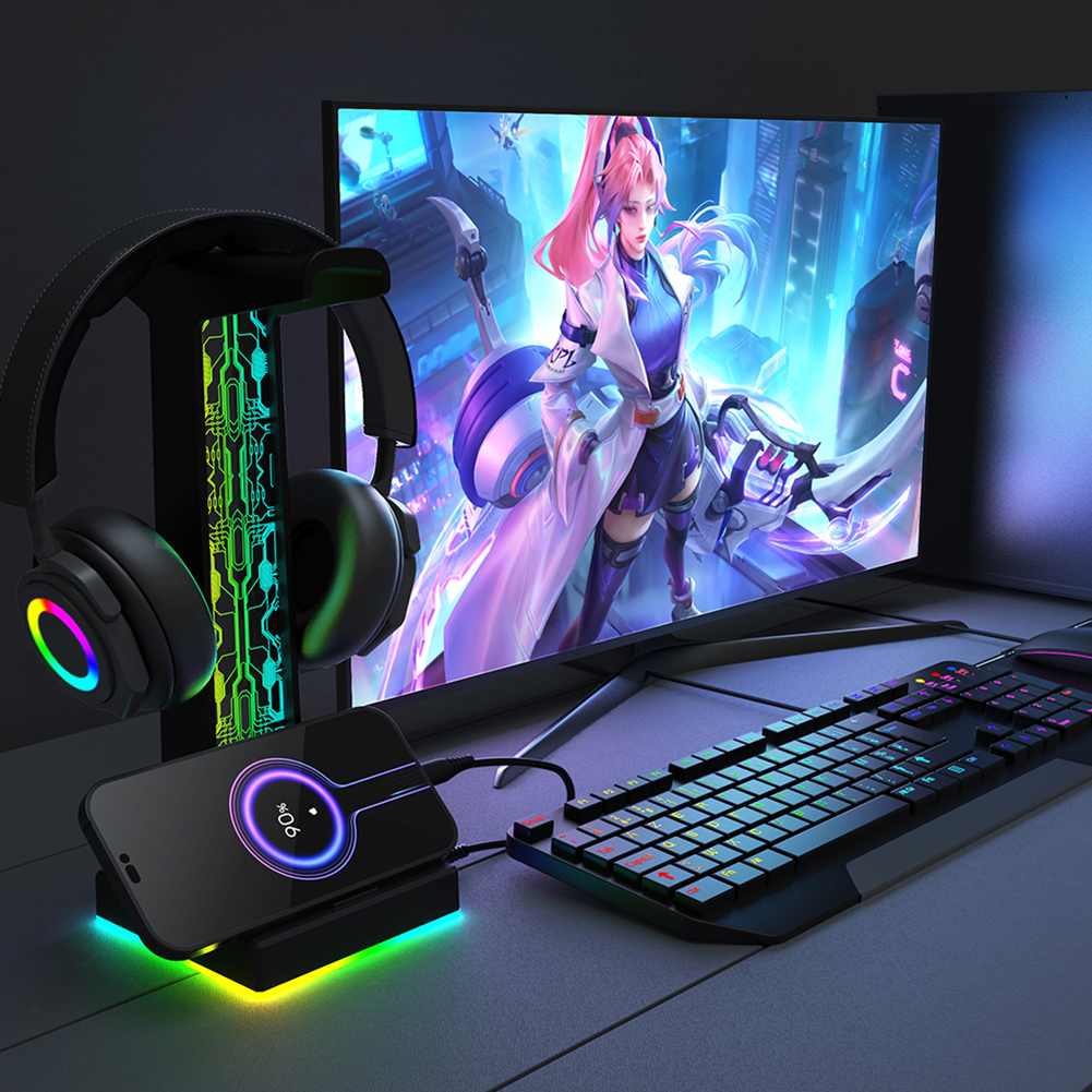 Headset Stand Rgb - RGB Headphone Bracket 10 Lighting Effects